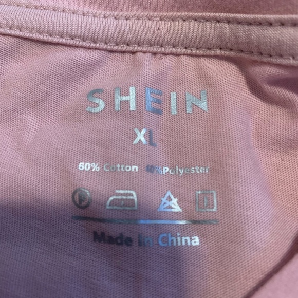 SHEIN Plus Size XL Dusty Rose Pink Sketch Heart Graphic Tee Love Core - Picture 3 of 5